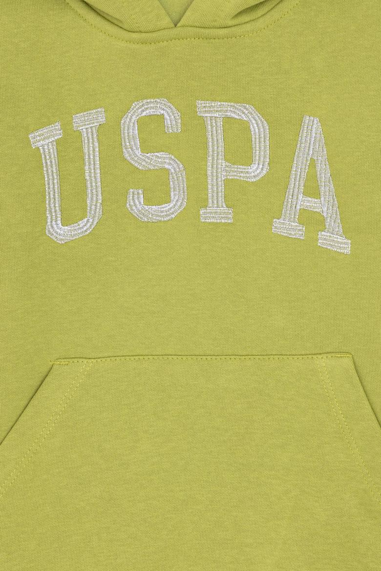 Kız Çocuk Fıstık Yeşili Kapüşonlu Basic Sweatshirt - 50296388043