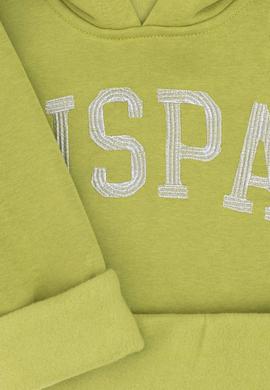 Kız Çocuk Fıstık Yeşili Kapüşonlu Basic Sweatshirt - 50296388043