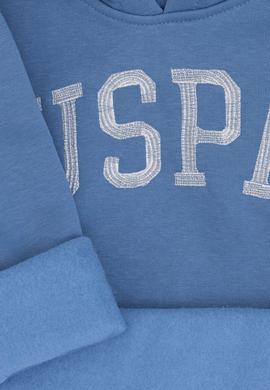 Kız Çocuk Koyu Mavi Kapüşonlu Basic Sweatshirt - 50296388117