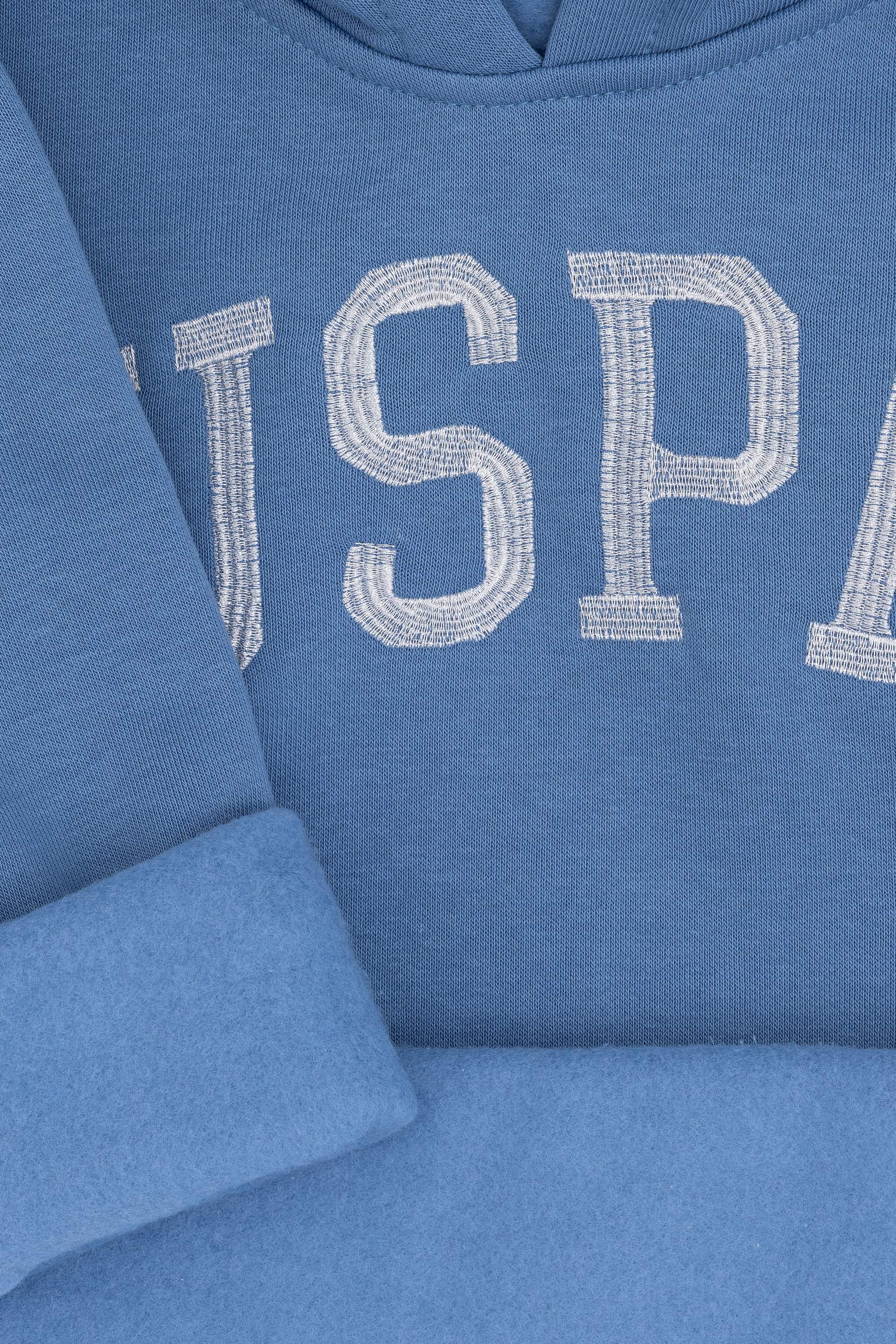 Kız Çocuk Koyu Mavi Kapüşonlu Basic Sweatshirt - Image 6
