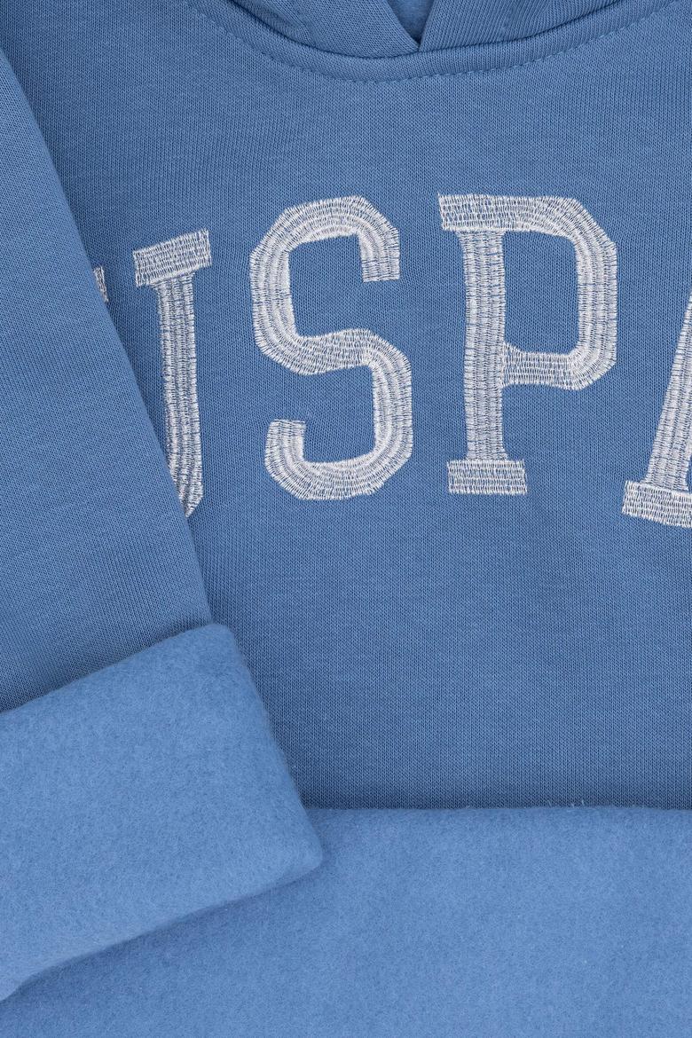 Kız Çocuk Koyu Mavi Kapüşonlu Basic Sweatshirt - 50296388117