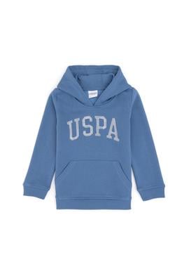 Kız Çocuk Koyu Mavi Kapüşonlu Basic Sweatshirt - 50296388117