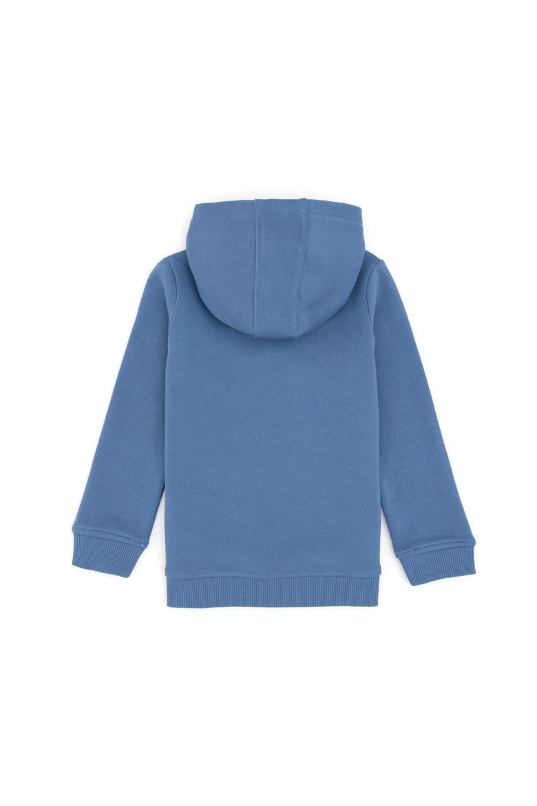 Kız Çocuk Koyu Mavi Kapüşonlu Basic Sweatshirt - 50296388117