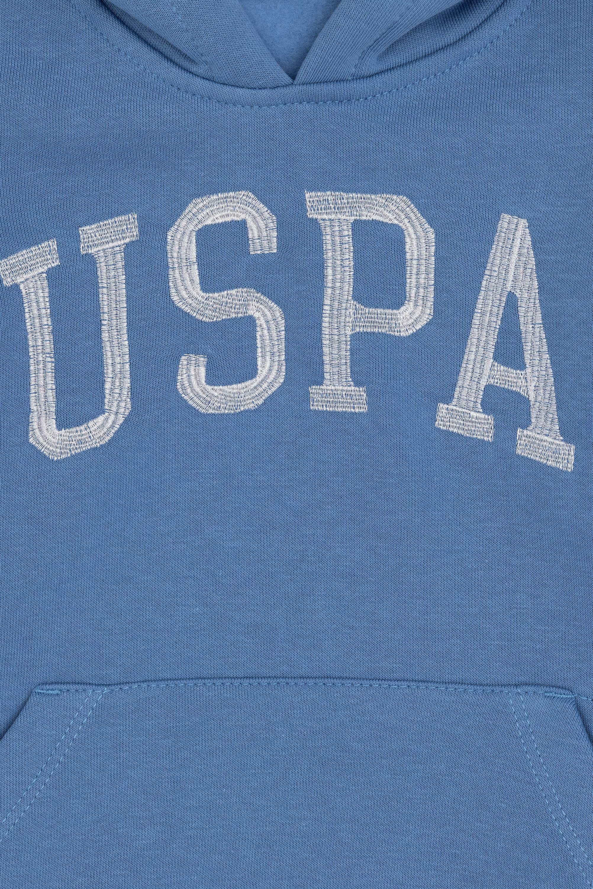 Kız Çocuk Koyu Mavi Kapüşonlu Basic Sweatshirt - Image 5