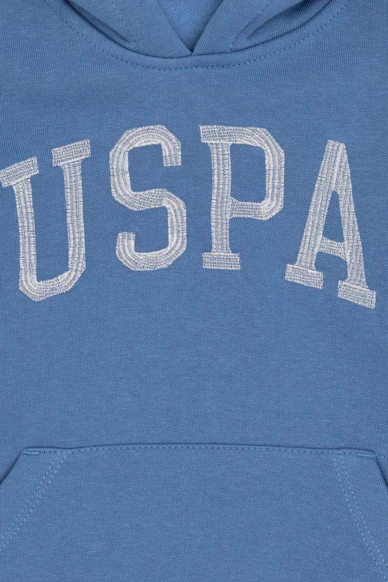 Kız Çocuk Koyu Mavi Kapüşonlu Basic Sweatshirt - 50296388117