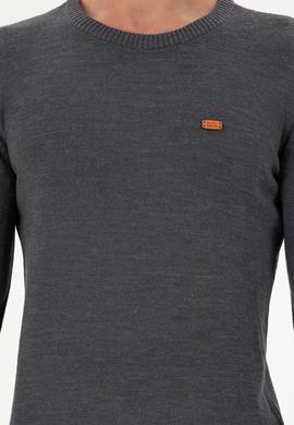 Erkek Slim Fit Bisiklet Yaka Antrasit Melanj Kazak - 50297040002