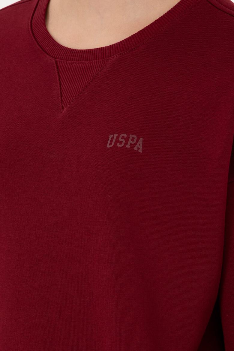 Kadın Bordo Basic Bisiklet Yaka Sweatshirt - 50297296037