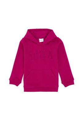 Kız Çocuk Fuşya Kapüşonlu Basic Sweatshirt - 50296388076