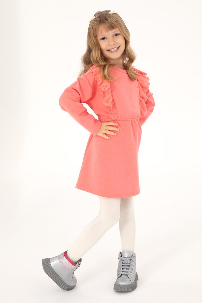 Kız Çocuk Nar Çiçeği Örme Elbise