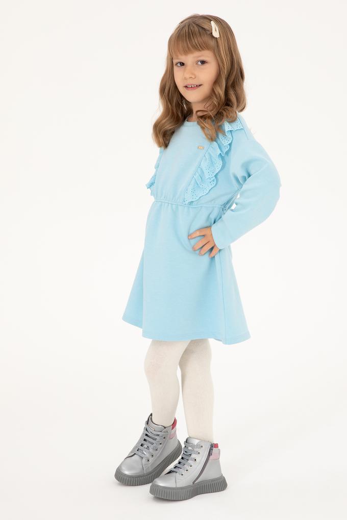 Kız Çocuk Su Yeşili Örme Elbise
