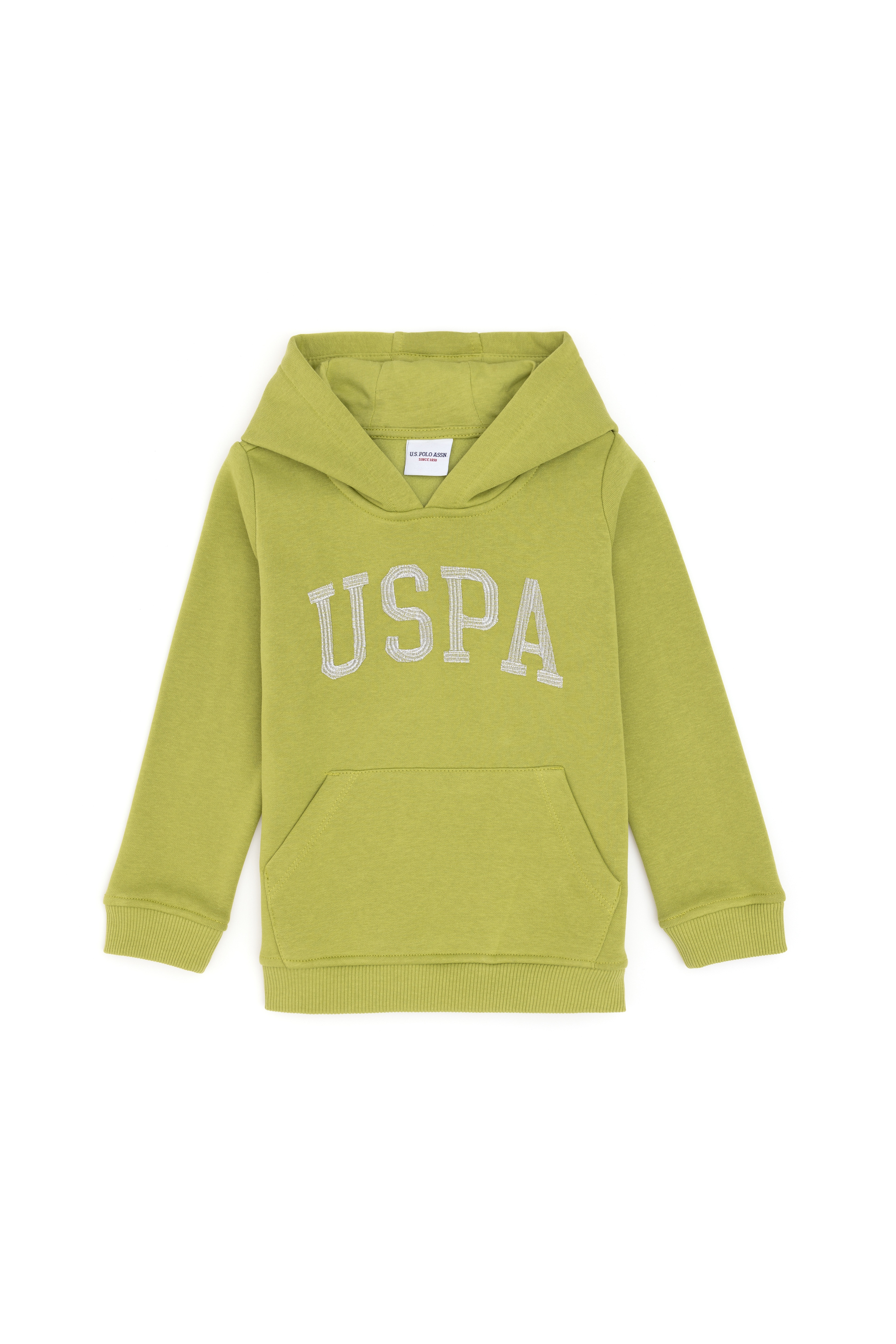 Kız Çocuk Fıstık Yeşili Kapüşonlu Basic Sweatshirt - Image 1