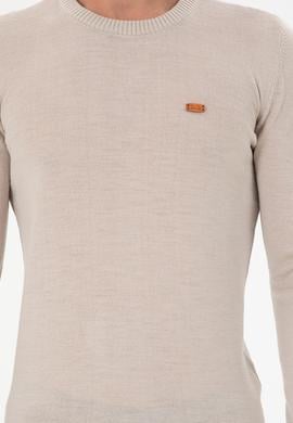 Erkek Slim Fit Bisiklet Yaka Taş Melanj Kazak - 50297040053