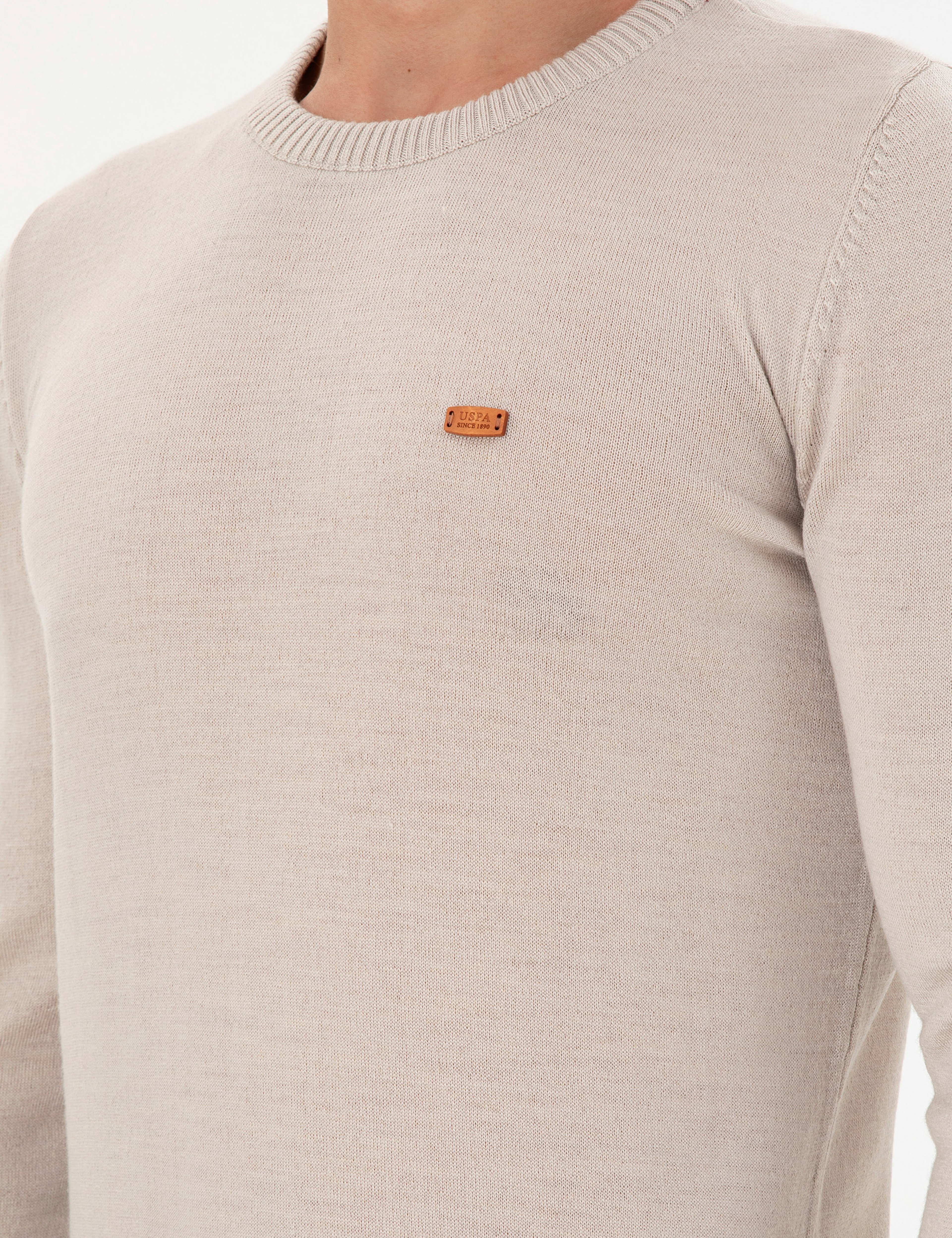 Erkek Slim Fit Bisiklet Yaka Taş Melanj Kazak - Image 7