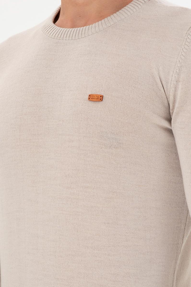 Erkek Slim Fit Bisiklet Yaka Taş Melanj Kazak