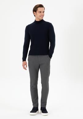 Erkek Slim Fit Yarım Balıkçı Yaka Lacivert Kazak - 50297054005