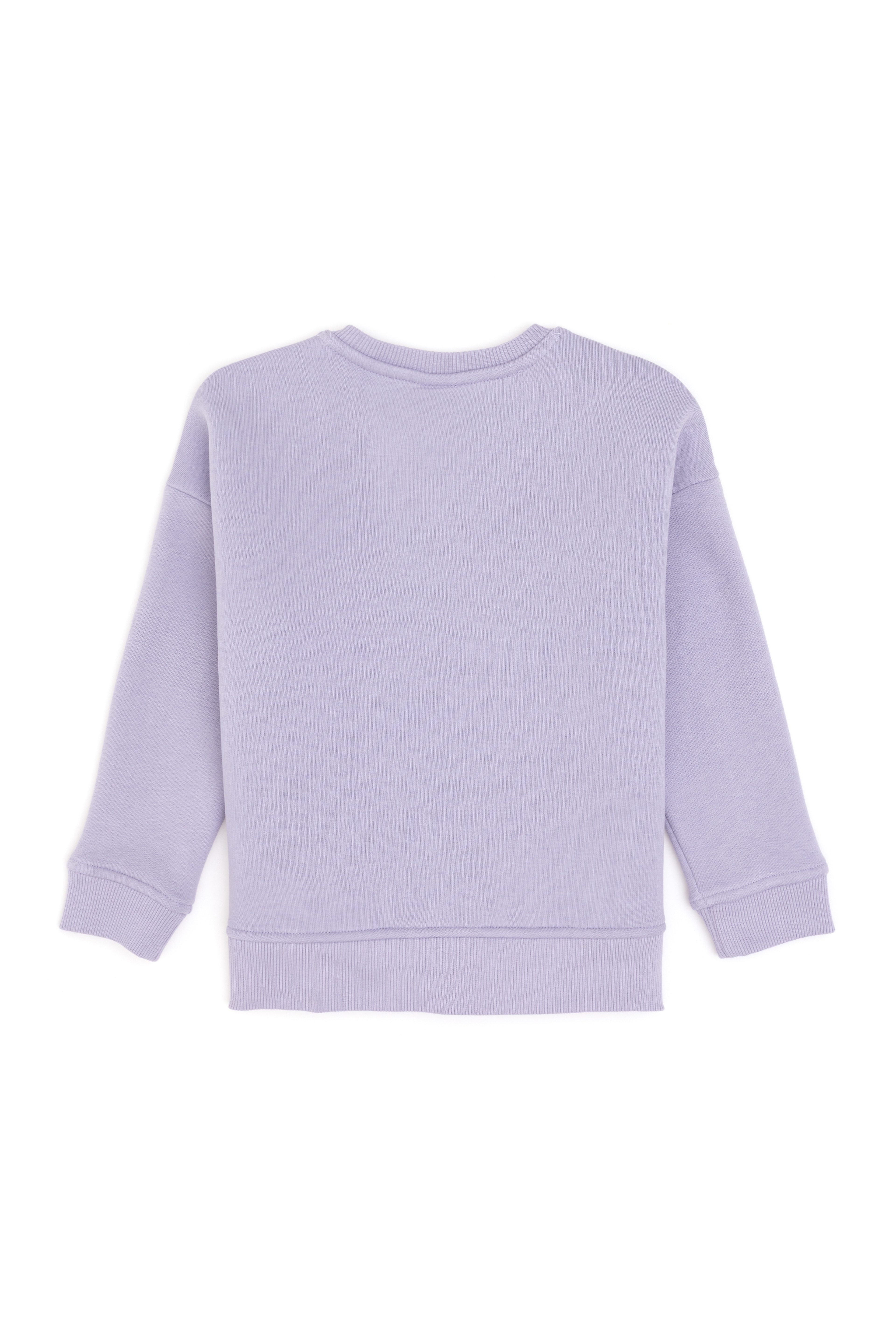 Kız Çocuk Lila Şardonlu Bisiklet Yaka Basic Sweatshirt - Image 4