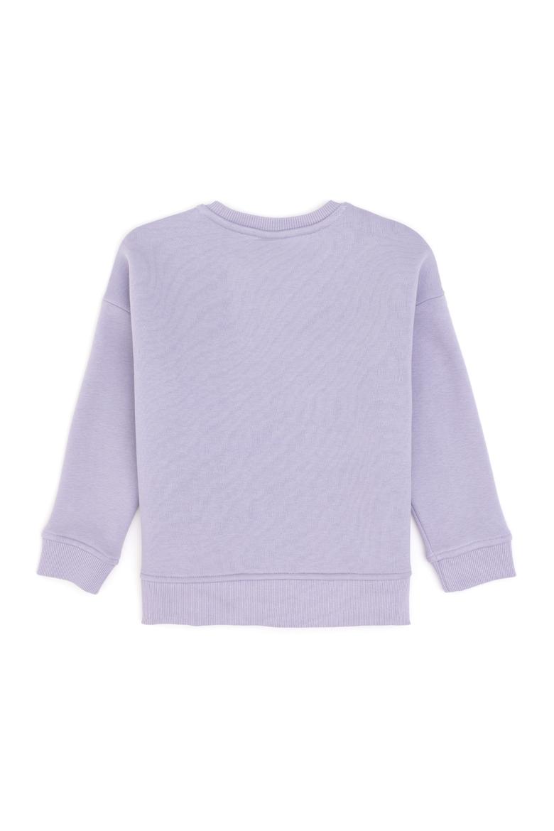Kız Çocuk Lila Şardonlu Bisiklet Yaka Basic Sweatshirt - 50297451048
