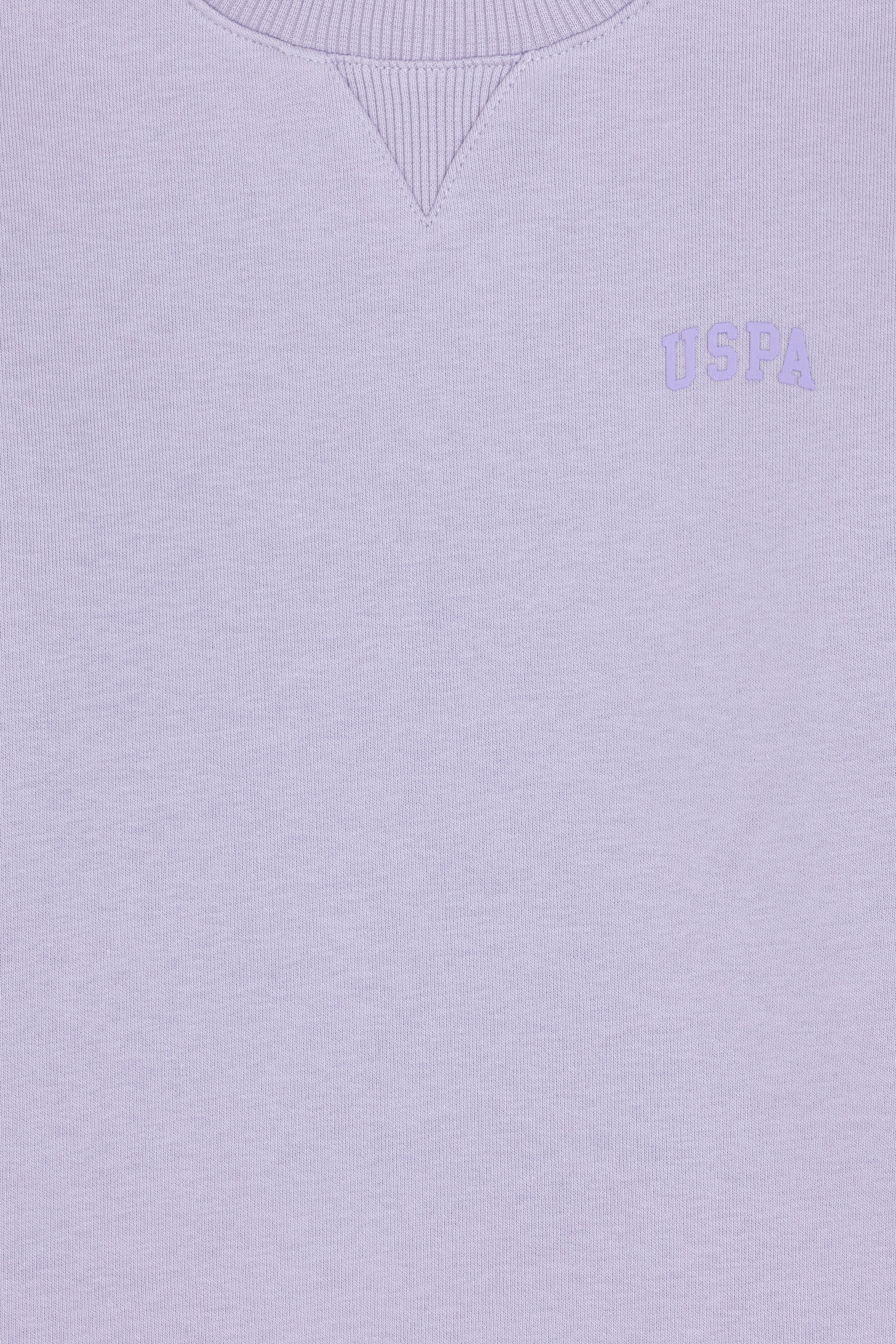 Kız Çocuk Lila Şardonlu Bisiklet Yaka Basic Sweatshirt - Image 5