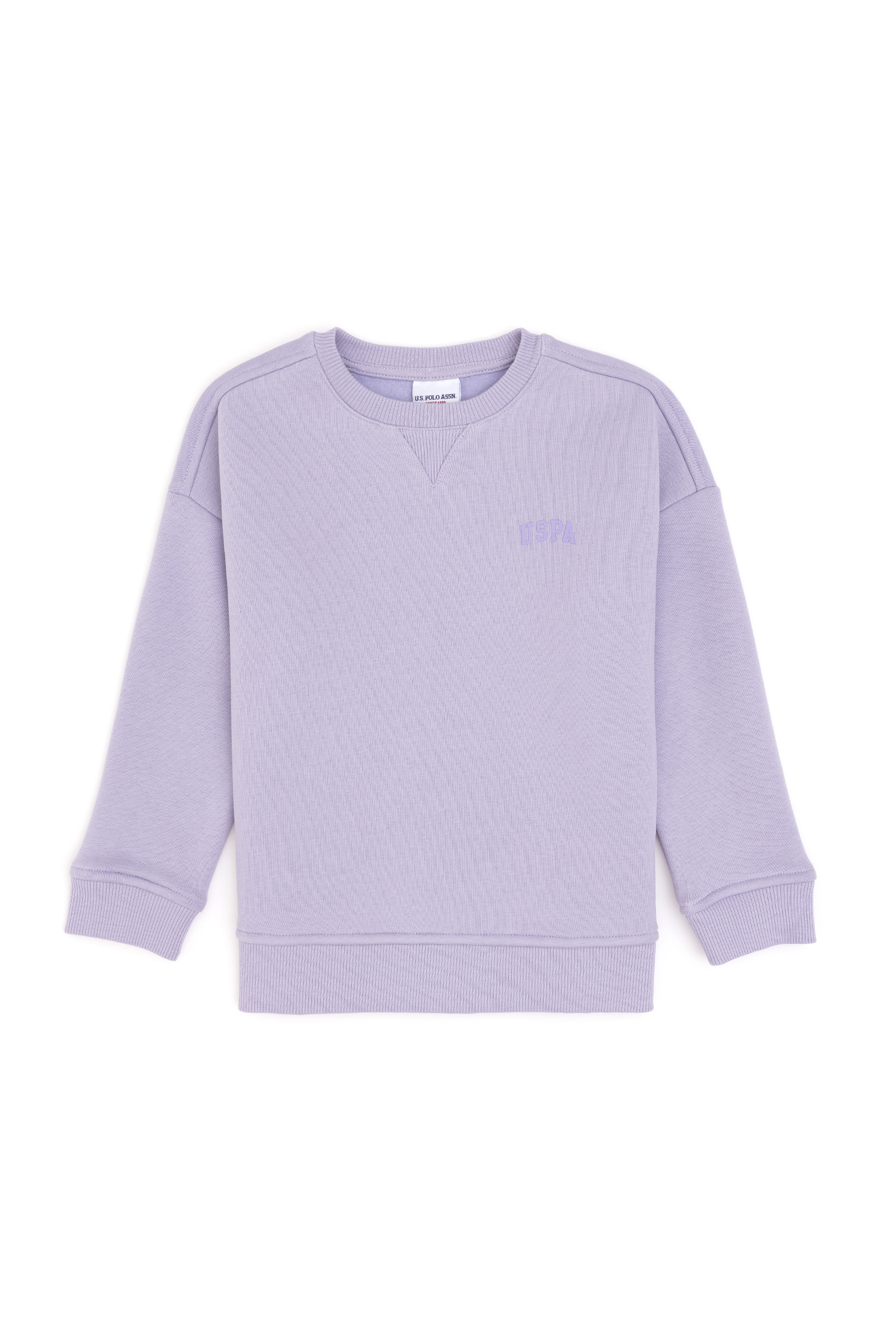 Kız Çocuk Lila Şardonlu Bisiklet Yaka Basic Sweatshirt - Image 3
