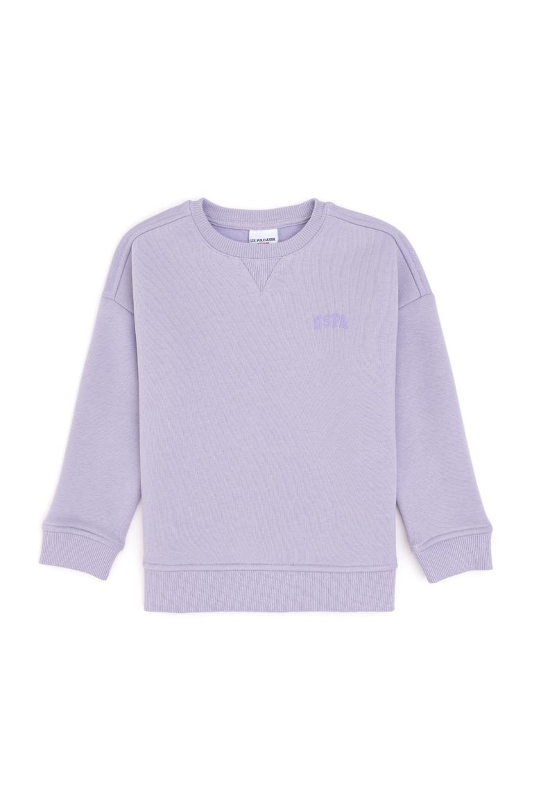 Kız Çocuk Lila Şardonlu Bisiklet Yaka Basic Sweatshirt - 50297451048