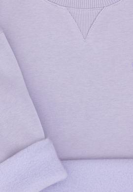 Kız Çocuk Lila Şardonlu Bisiklet Yaka Basic Sweatshirt - 50297451048