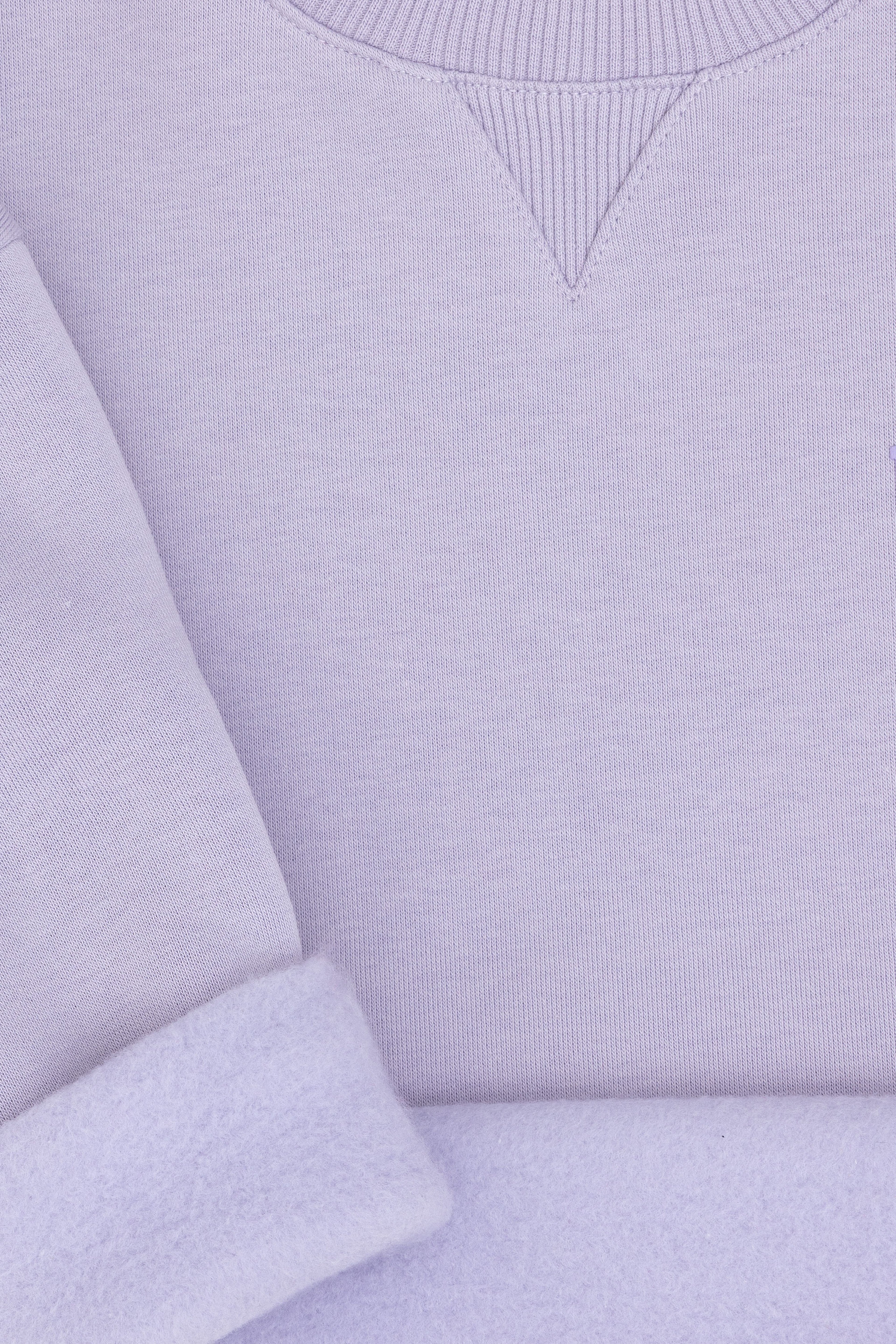 Kız Çocuk Lila Şardonlu Bisiklet Yaka Basic Sweatshirt