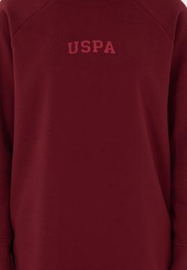 Kadın Bordo Sweatshirt Bisiklet Yaka Mini Boy Örme Elbise - 50297298006