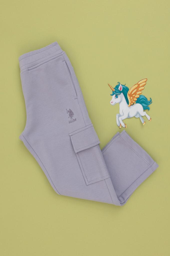 Kız Çocuk Lila Cepli Eşofman Altı