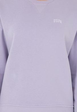 Kadın Lila Basic Bisiklet Yaka Sweatshirt - 50297296052