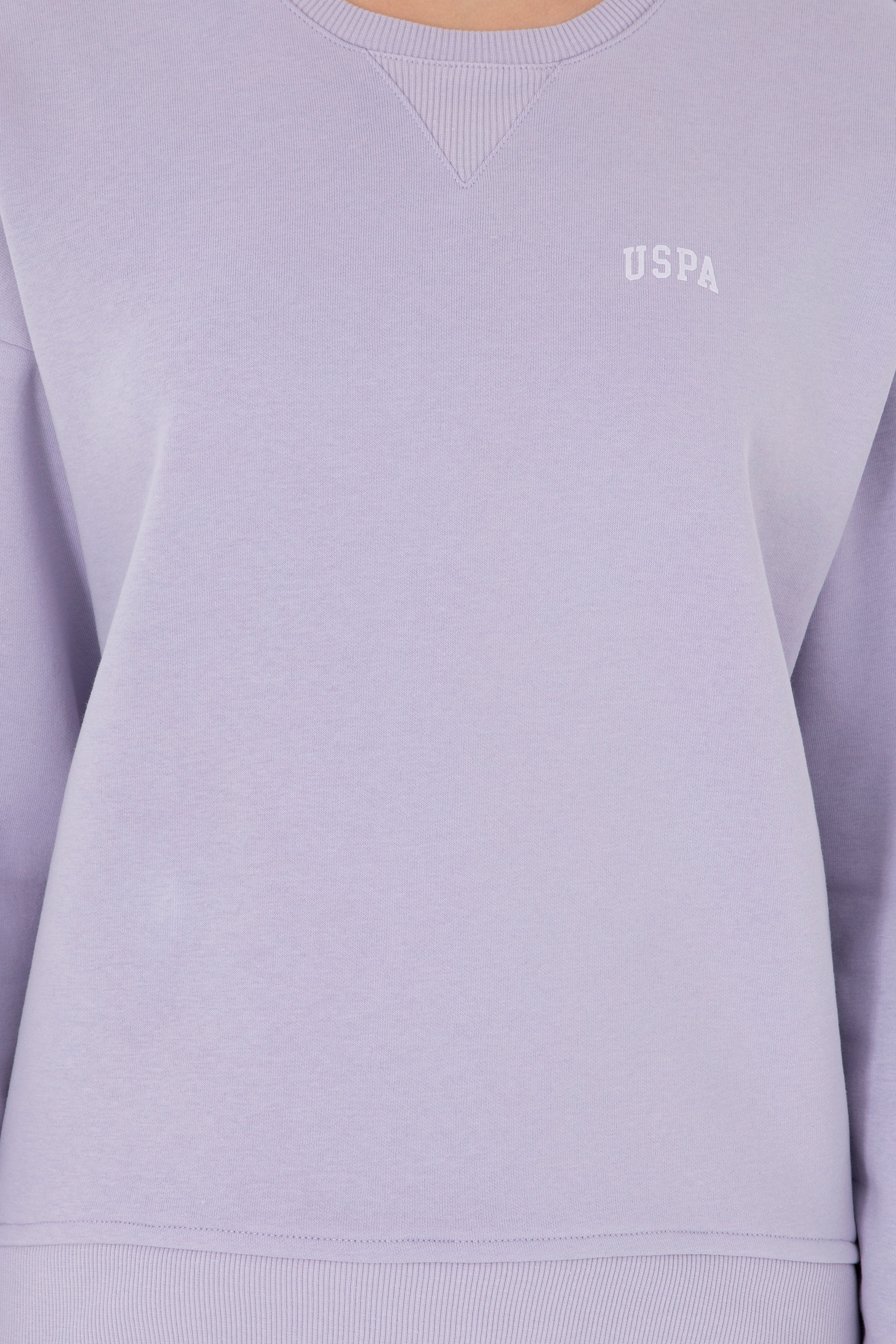 Kadın Lila Basic Bisiklet Yaka Sweatshirt - Image 6