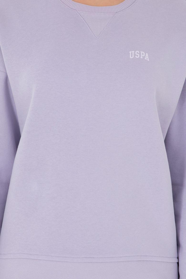 Kadın Lila Basic Bisiklet Yaka Sweatshirt - 50297296052