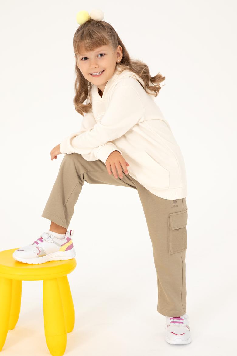 Kız Çocuk Açık Haki Cepli Eşofman Altı - 50297440044