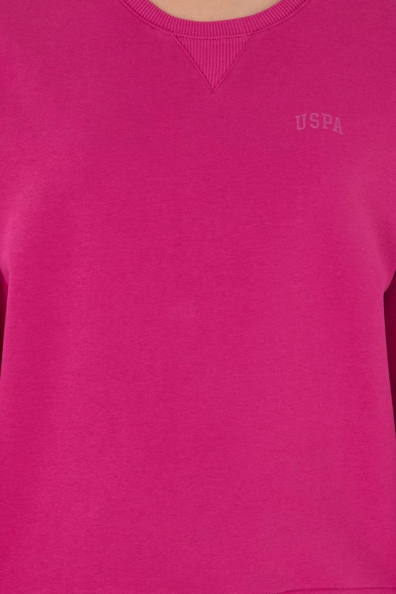 Kadın Fuşya Basic Bisiklet Yaka Sweatshirt - 50297296008