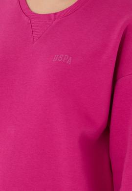 Kadın Fuşya Basic Bisiklet Yaka Sweatshirt - 50297296008