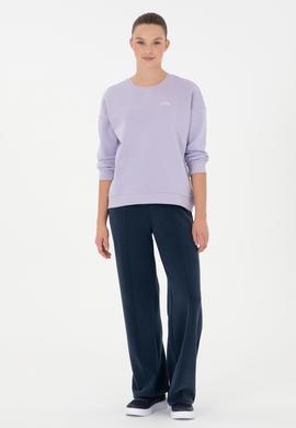 Kadın Lila Basic Bisiklet Yaka Sweatshirt - 50297296052