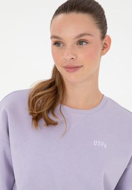 Kadın Lila Basic Bisiklet Yaka Sweatshirt - 50297296052