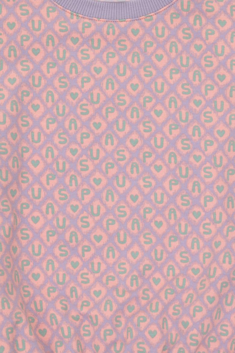 Kız Çocuk Lila Bisiklet Yaka Sweatshirt - 50298156014