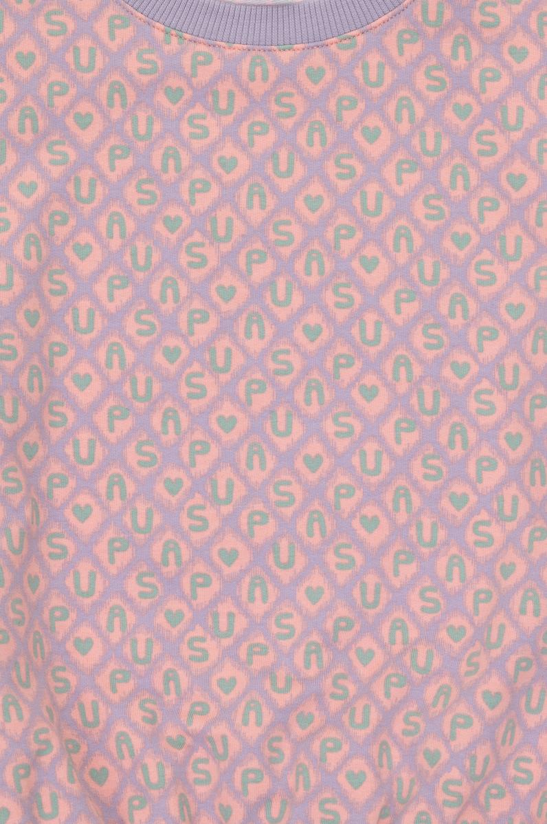 Kız Çocuk Lila Bisiklet Yaka Sweatshirt