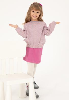 Kız Çocuk Lila Bisiklet Yaka Sweatshirt - 50298156014