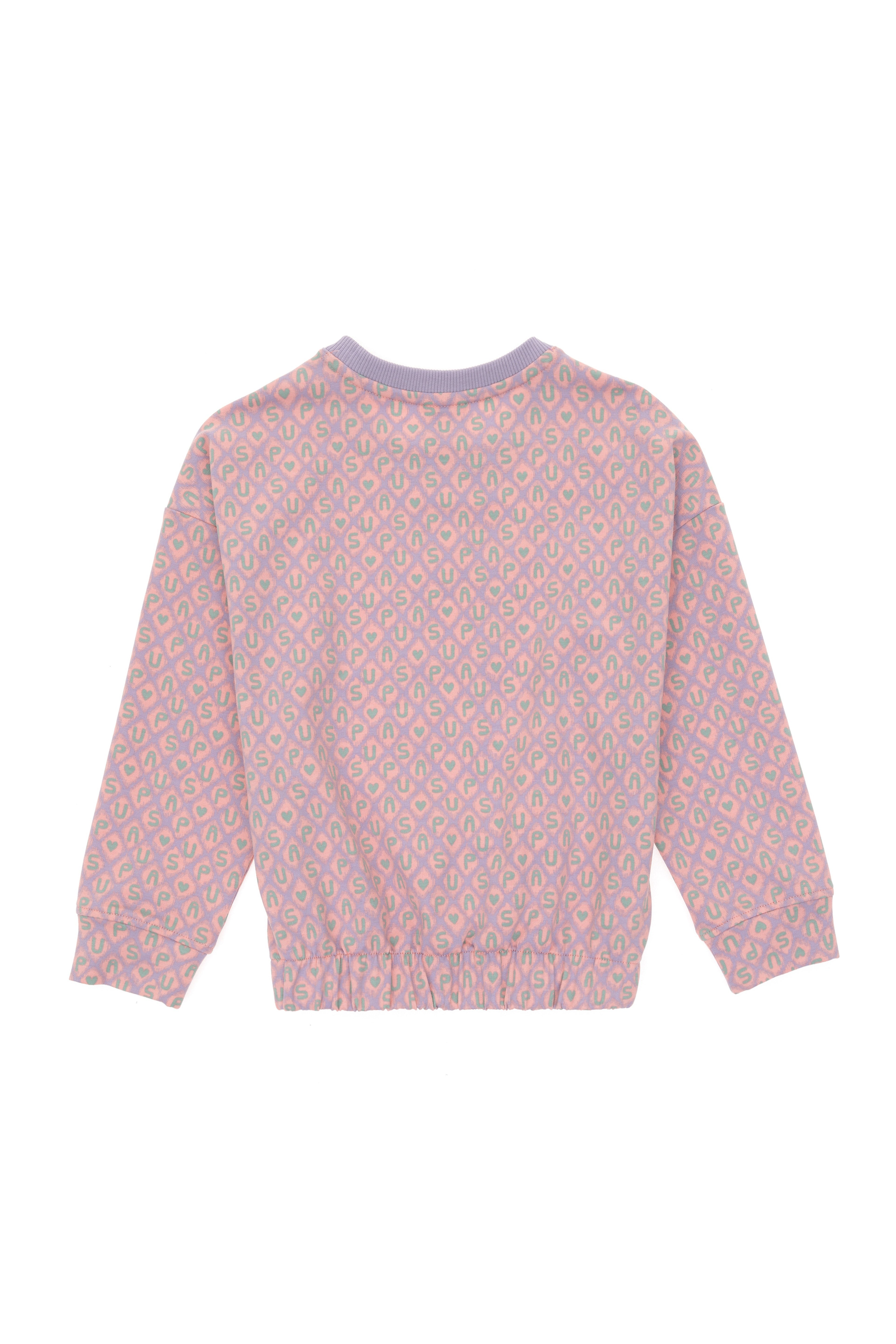 Kız Çocuk Lila Bisiklet Yaka Sweatshirt - Image 4