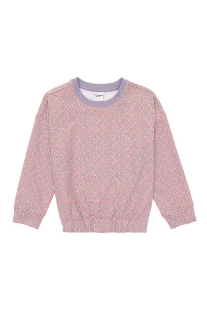 Kız Çocuk Lila Bisiklet Yaka Sweatshirt