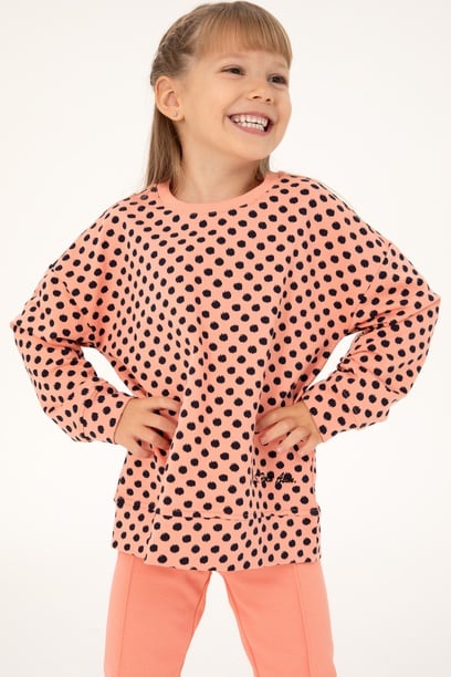 Kız Çocuk Somon Sweatshirt