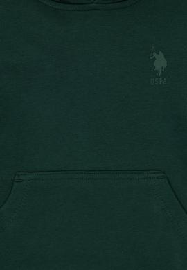 Erkek Çocuk Koyu Yeşil Basic Kapüşonlu Sweatshirt - 50298269049