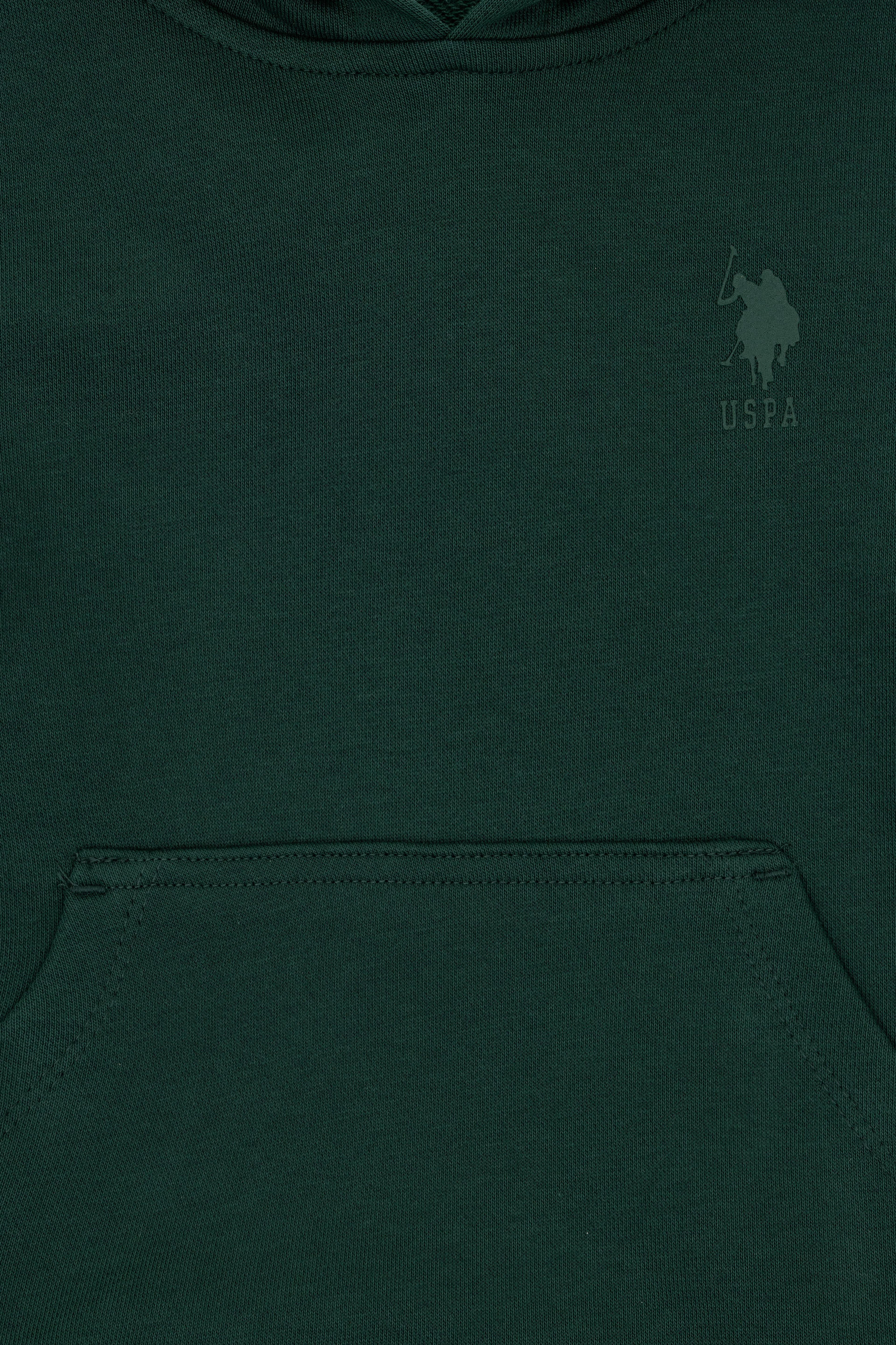 Erkek Çocuk Koyu Yeşil Basic Kapüşonlu Sweatshirt