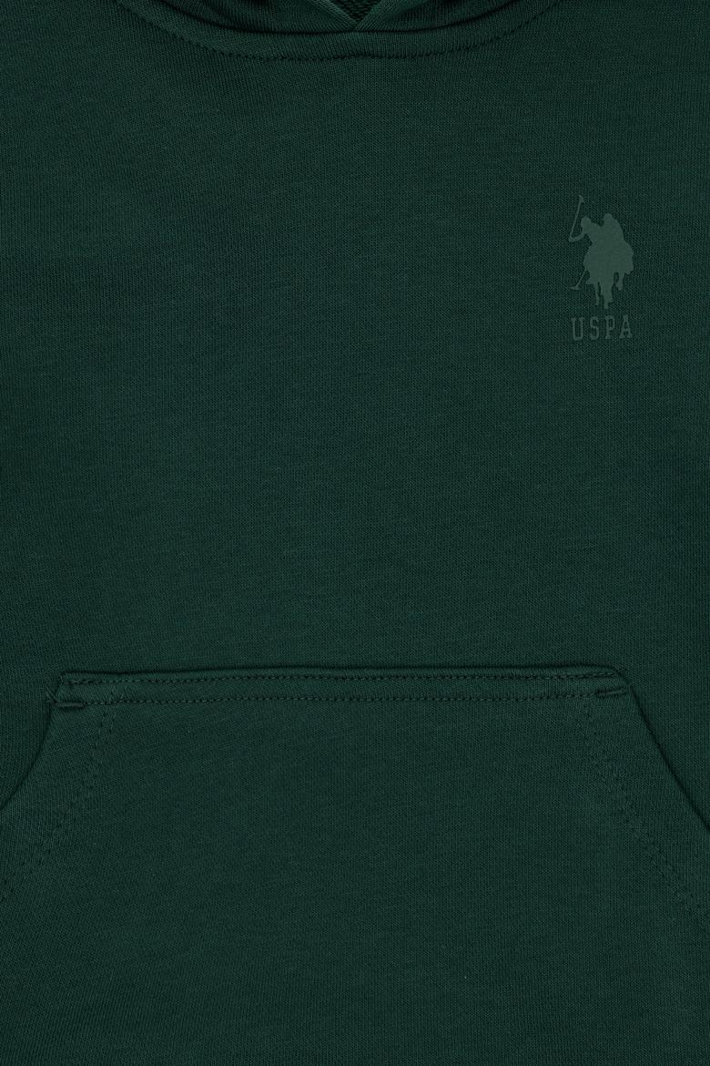 Erkek Çocuk Koyu Yeşil Basic Kapüşonlu Sweatshirt - 50298269049