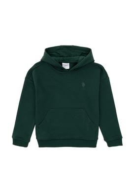 Erkek Çocuk Koyu Yeşil Basic Kapüşonlu Sweatshirt - 50298269049