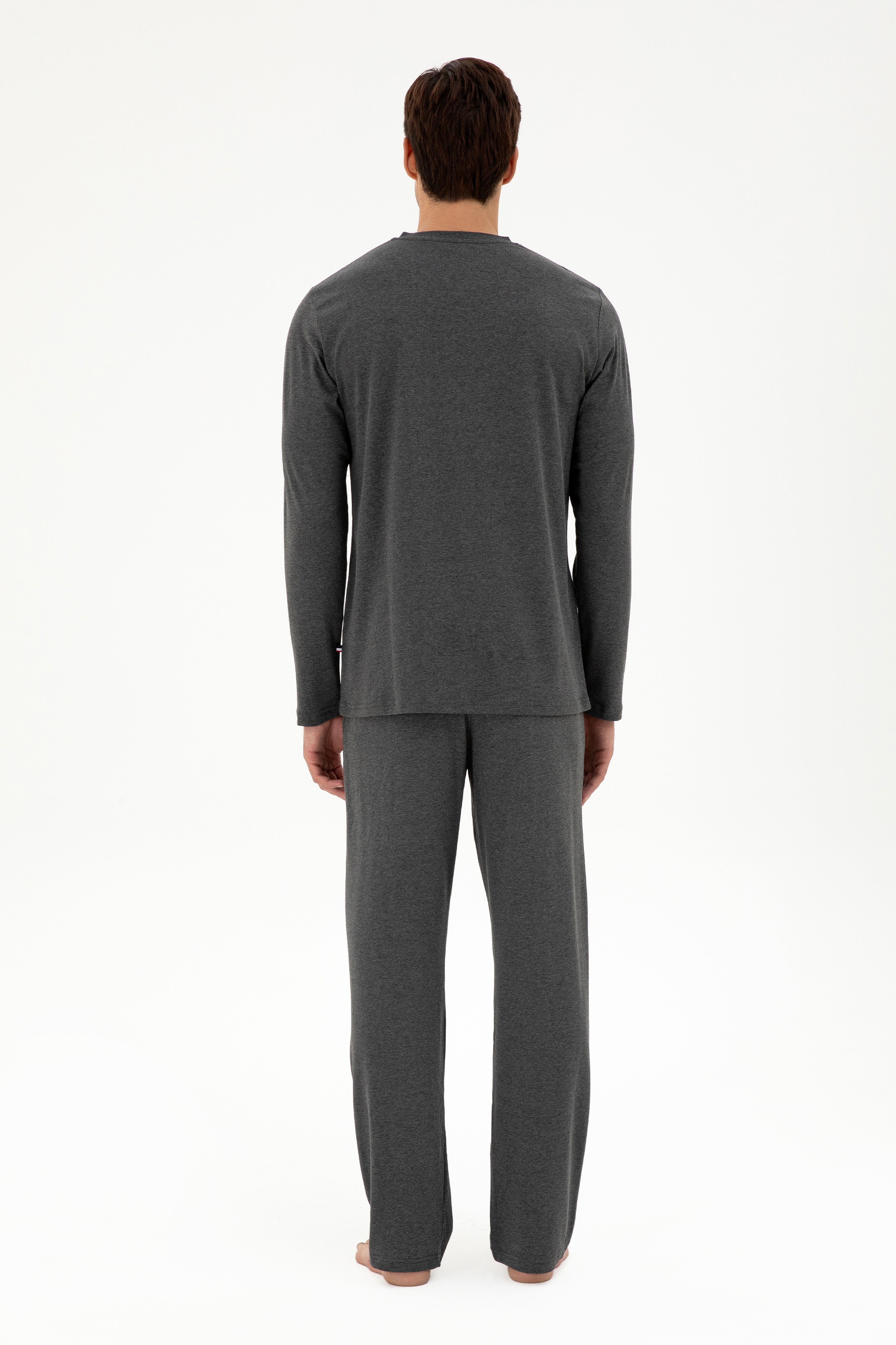 Erkek Gri Melanj Pijama Takımı - Image 4