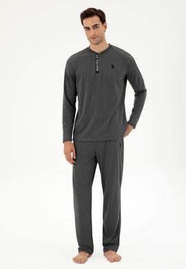 Erkek Gri Melanj Pijama Takımı - 50301724013