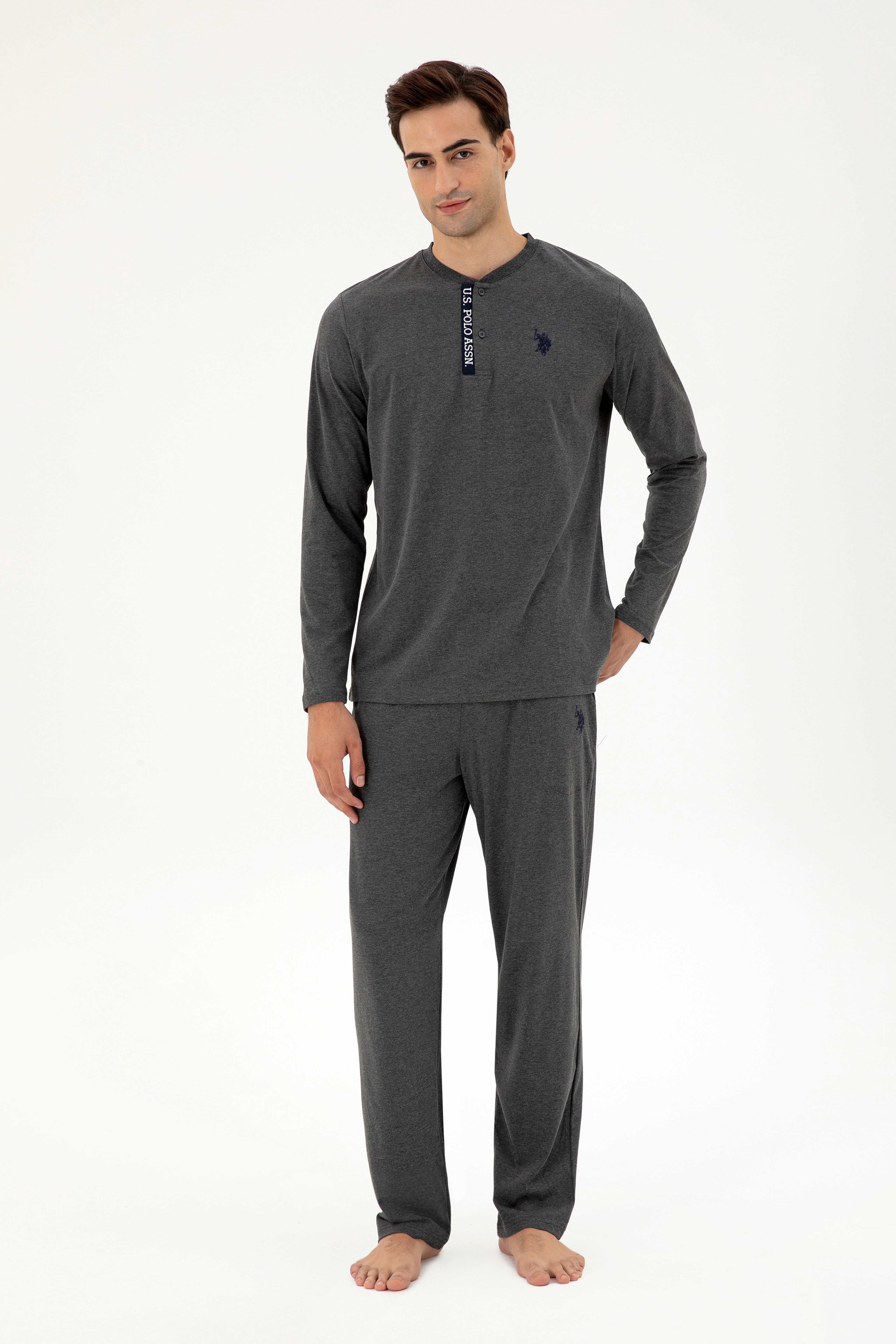 Erkek Gri Melanj Pijama Takımı - Image 2