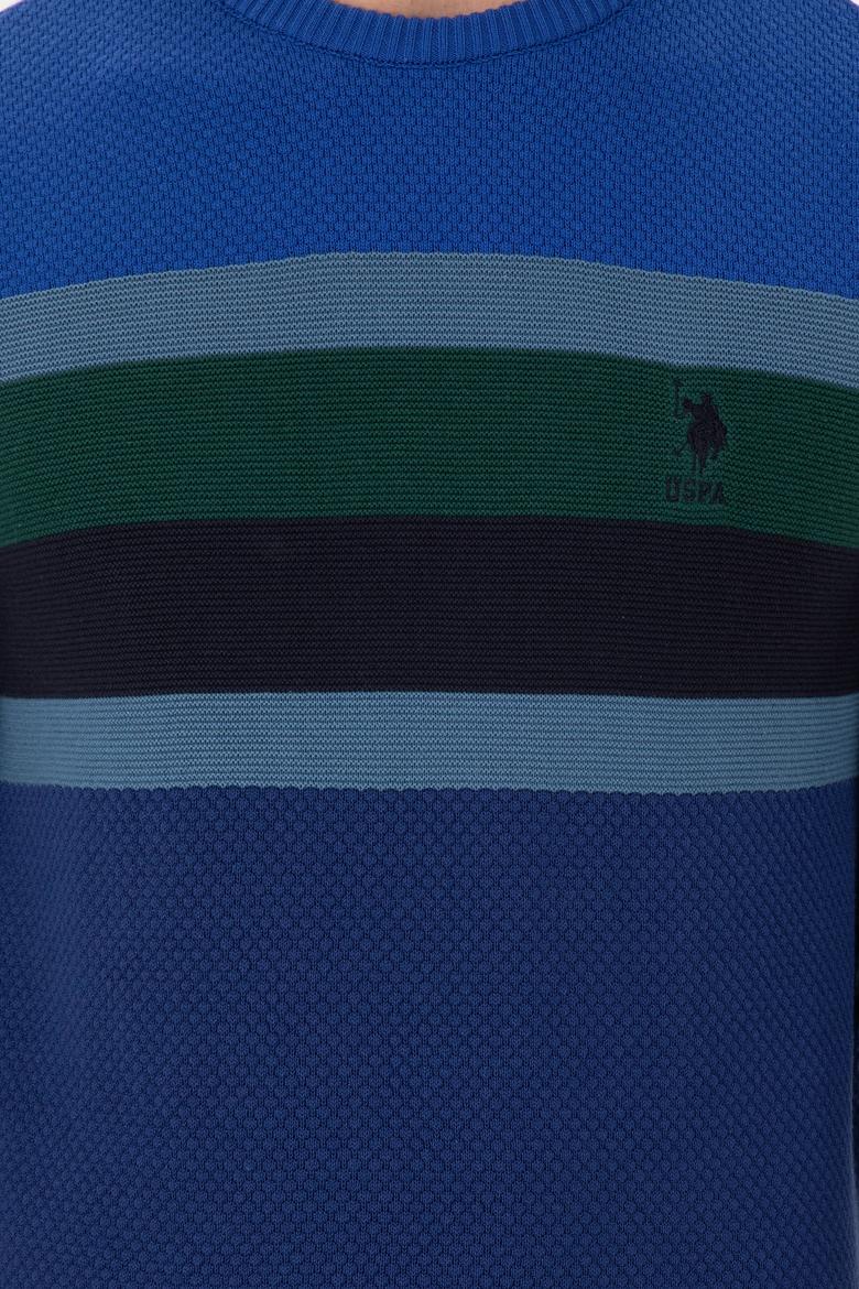 Erkek Slim Fit Bisiklet Yaka İndigo Kazak - 50292866018